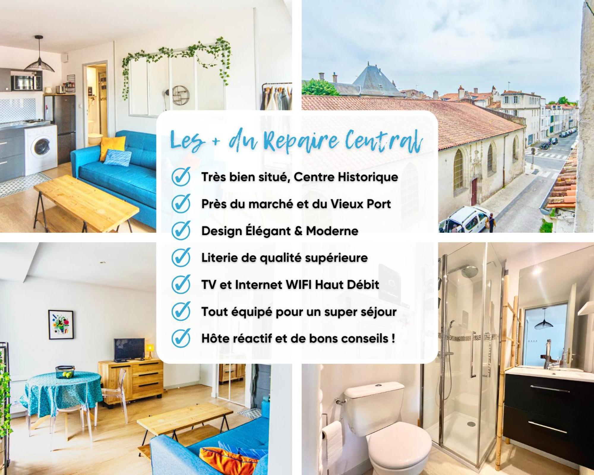 Repaire Central - Chic & Moderne - Wifi Gratuit - Parfaitement Equipe - Centre-Ville Historique La Rochelle  Bagian luar foto